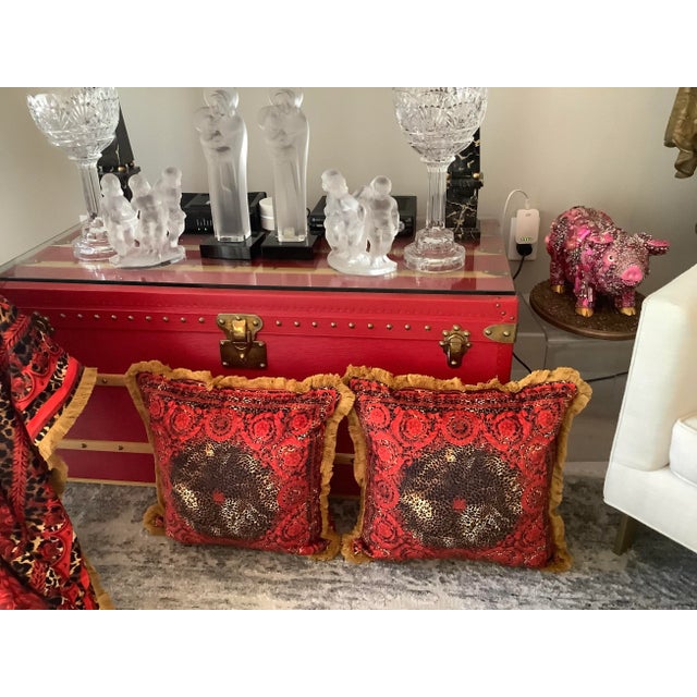 Versace Versace Style Custom Made XL Pillows - a Pair For Sale - Image 4 of 12