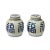 This is a pair of small size blue and white ginger jars with a Chinese oriental scenery character theme. There is a...