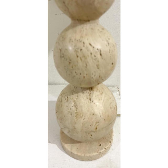 Contemporary Travertine Table Lamps, Set of 2 For Sale - Image 3 of 4