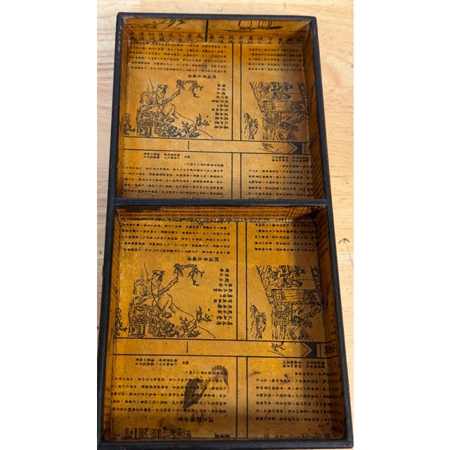 Exceptional Chinese Lacquered Travel Chess Set Lacquered Board & Court Figures For Sale - Image 15 of 18