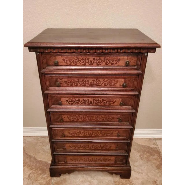 A handsome vintage Italian gentlemen's semainier / seven drawer dresser. Born in Italy in the first half of the 20th...