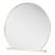 Large Cream Framed Round Mirror With Sculptural Base, 45” X 40” For Sale