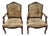 Large 19th Century French Louis XV Solid Walnut Bergere Chair or Armchair- A Pair For Sale