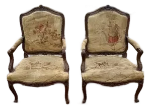 Large 19th Century French Louis XV Solid Walnut Bergere Chair or Armchair- A Pair
