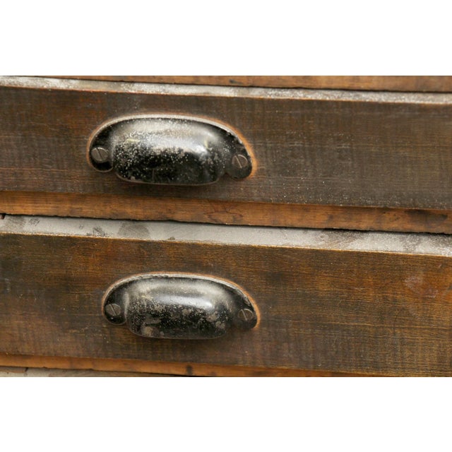 Mid 20th Century Vintage Industrial Workshop Chest of Drawers For Sale - Image 5 of 8