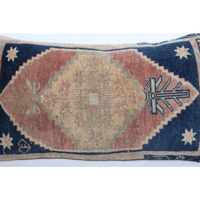 Bohemian Turkish Rug Lumbar Pillow - Artisan Turkish Handmade Rug Pillow -19'' X 33'' For Sale - Image 4 of 12