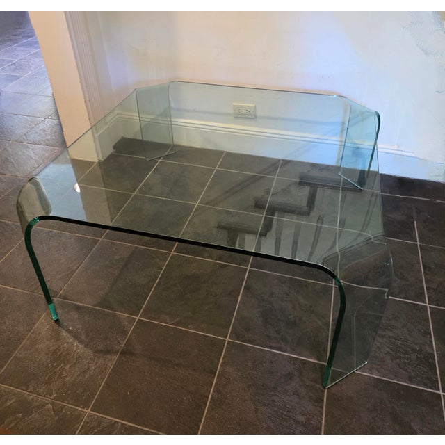 Mid-Century Modern Post Modern Fiam Italia Ragno Glass Coffee Table For Sale - Image 3 of 13