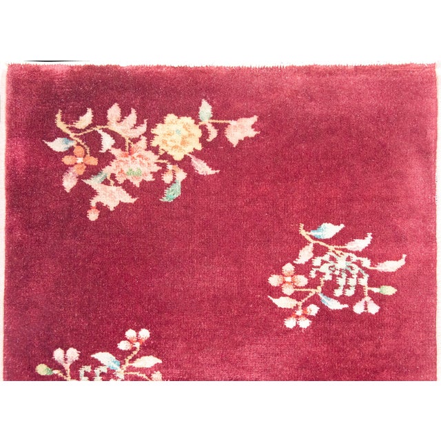 Burgundy Early 20th Century Chinese Art Deco Rug For Sale - Image 8 of 13