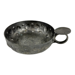 Vintage French "Etain Garanti" Hand-Hammered Pewter Tastevin