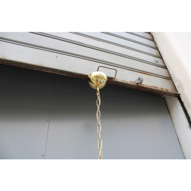 Wood Conical Ceiling Light in Baboo and Brass, Italy, 1950 For Sale - Image 7 of 11