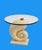 A vintage nautilus seashell carved ivory faux marble stone accent table the perfect coastal design. With a circular...