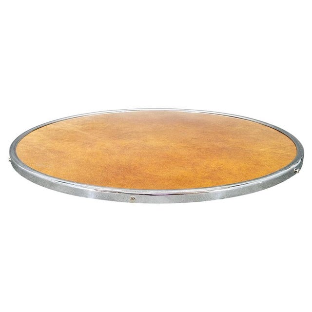 Glass Art Deco Czech Rotating Chrome Serving Tray, 1940s For Sale - Image 7 of 7