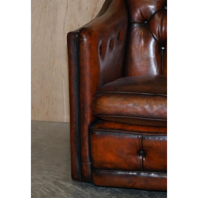 Art Deco Brown Leather Chesterfield, 1920s For Sale - Image 3 of 12