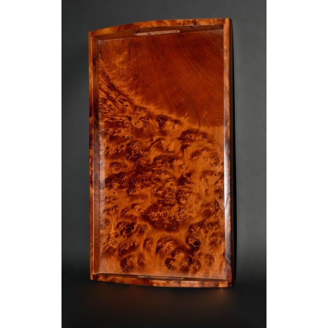 Rare Fragrant Thuya Exotic Wood Tray Large 15.5" Solid Wood For Sale - Image 10 of 18