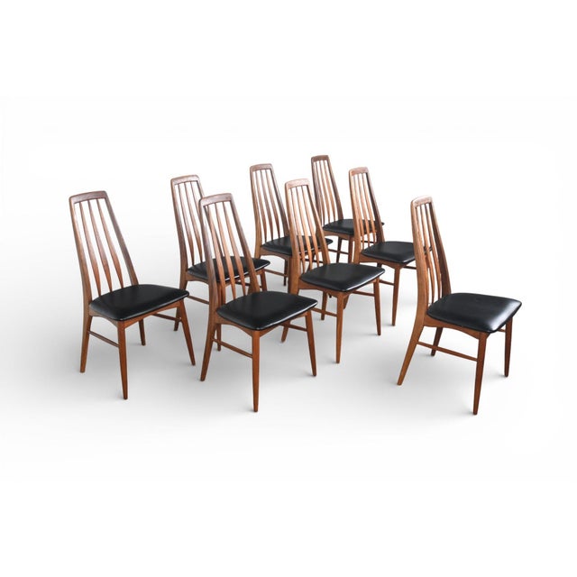 Brown Mid 20th Century Set of Eight Nils Koefoed "Eva" Highback Dining Chairs in Teak For Sale - Image 8 of 13
