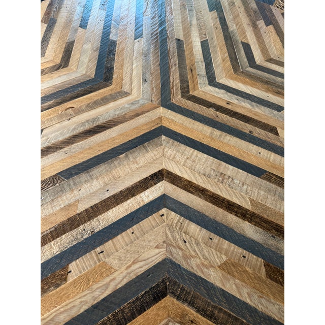 Contemporary GregoDesigned Round Reclaimed Wood Lath Table Top For Sale - Image 3 of 4