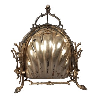 Antique Late 19th Century Victorian Sheffield Folding Shell Biscuit Jar from Elkington For Sale