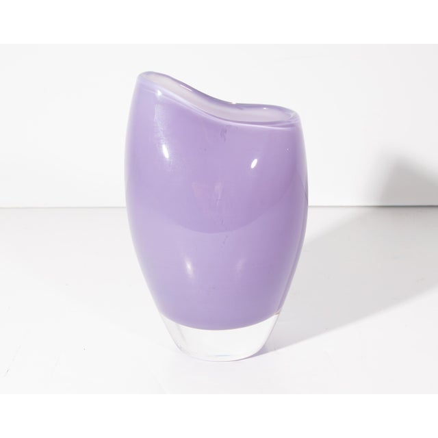 Mid-Century Modern Lilac Purple Glass Vase by Smalandshyttan Sweden For Sale - Image 3 of 7