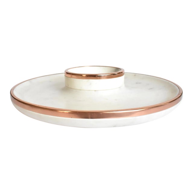 Early 21st Century Williams-Sonoma White Marble Serving Platter & Bowl For Sale