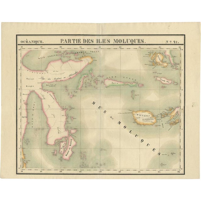 Map of the Moluccas and Part of Sulawesi Indonesia by Vandermaelen, 1825 For Sale