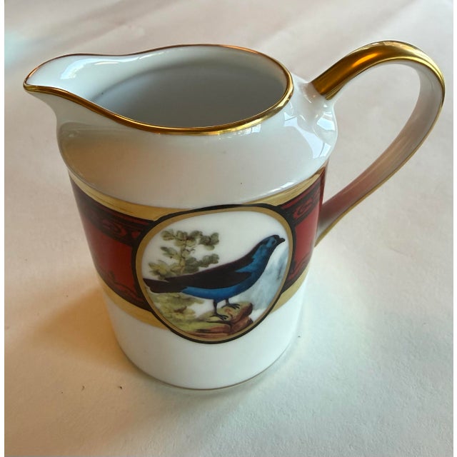 Limoges, France Early 20th Century Tray Creamer and Sugar Ancienne Manufacture Royale De Limoges “Jardin Du Roi” Platter With Sugar & Creamer — 3 Pieces For Sale - Image 4 of 7