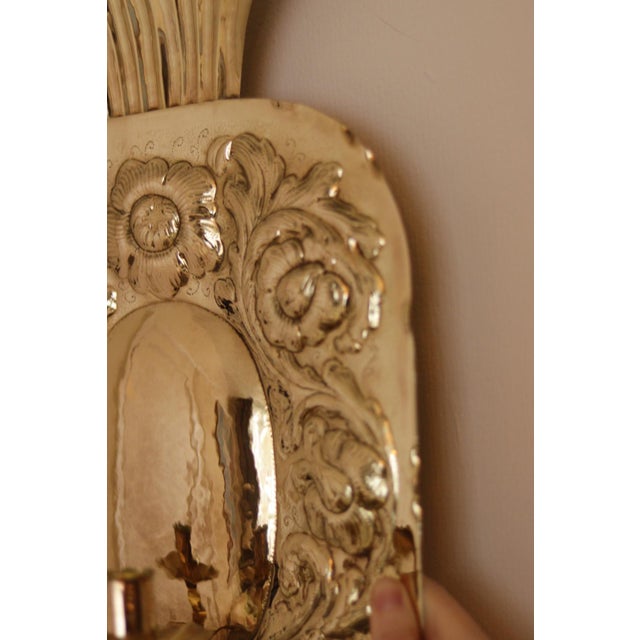 Large Mid-Century Modern Swedish Brass Sconces, Set of 2 For Sale - Image 10 of 18