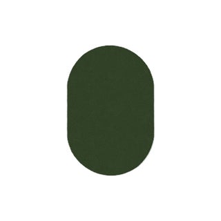Dark Green Oval Plain Rug from Marqqa For Sale