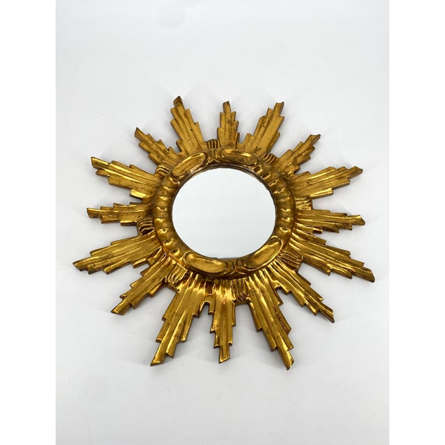 Gilded Wooden Sun Mirror For Sale - Image 11 of 11