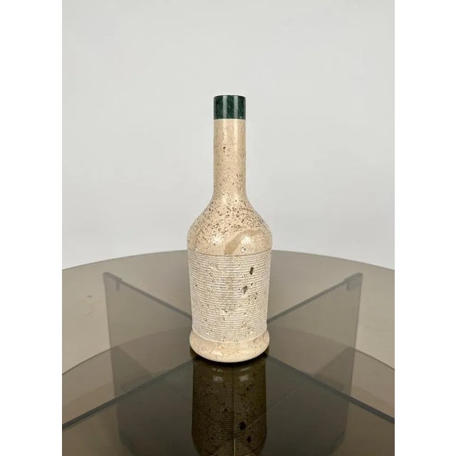 Mid-Century Italian Bottle-Shaped Sculpture in Travertine, 1970s For Sale - Image 9 of 11