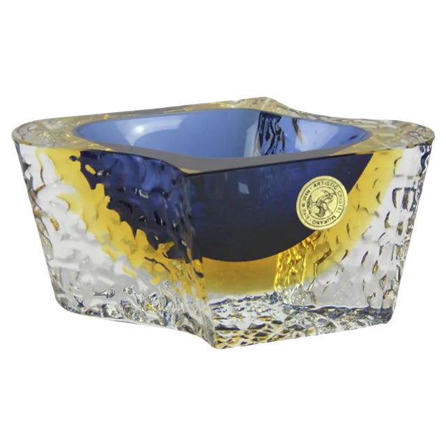 Murano Glass Crystal Centerpiece by Alessandro Mandruzzato, 1970s For Sale