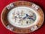 Pair antique early 19th century English George III Spode porcelain oval serving platters. Decorated with a colorful...