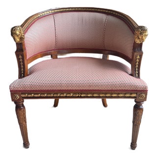 1970s Gustavian Style Lion Head Klismos Chair For Sale