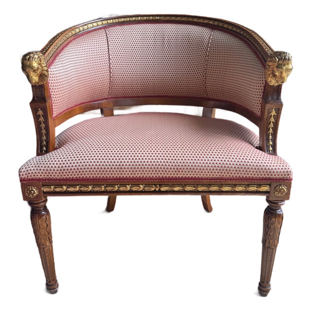 1970s Gustavian Style Lion Head Klismos Chair For Sale