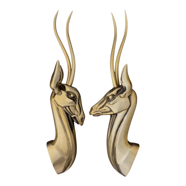 Large Pair of Mid-Century Modern Anodized Aluminum Gazelle Wall Sculptures by Pendergrast Products, San Francisco For Sale