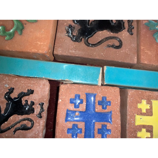 Vintage 1930's Gladding McBean Tile Co. Wall Fountain With Lion Faced Spitter and Catalina Tile Company Tiles, 115 Pieces For Sale - Image 12 of 13