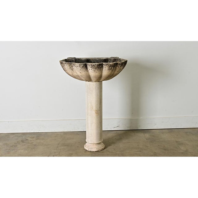 Portuguese 19th Century Carved Stone Pedestal Sink For Sale - Image 4 of 13