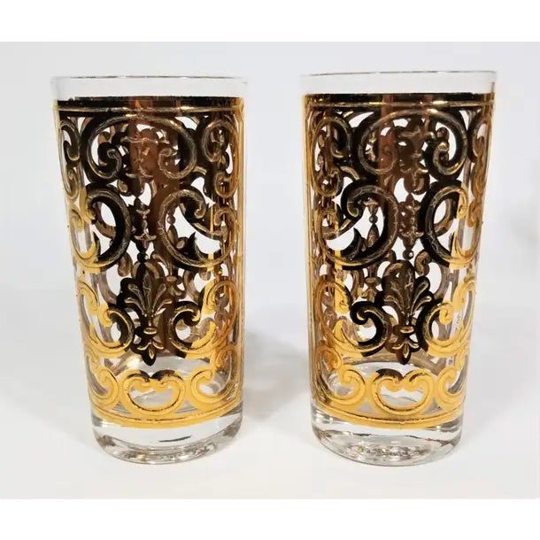 1960s Georges Briard 22k Glassware Barware 1960s Mid Century Set of 8 For Sale - Image 5 of 13