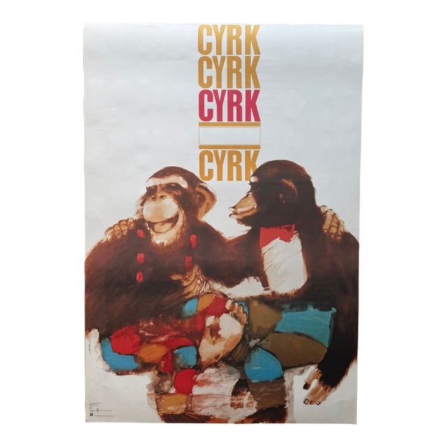 Maciej Urbaniec (1925-2004), Cyrk Pop Art Chimpanzees, 1979, Poster No 24, Copyright by Desa For Sale
