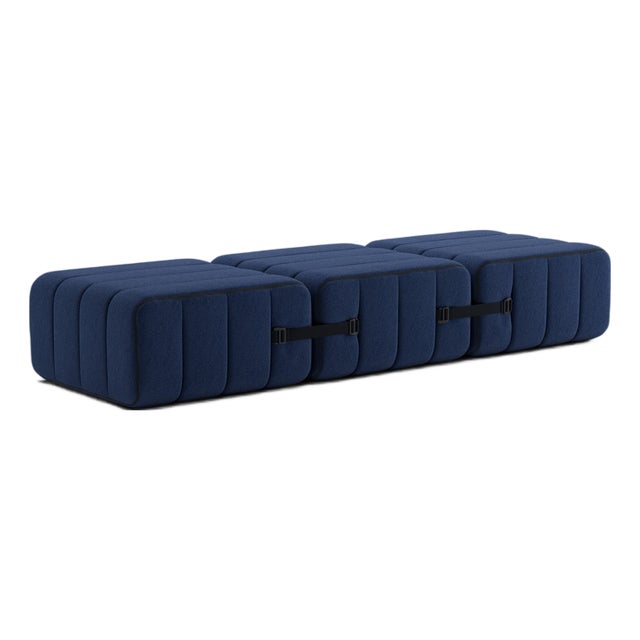 Curt Modular Set - Flexible Bench - Jet - 6098 (Dark Blue) by Ambivalenz, Set of 3 For Sale
