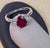 2010s Pear Shape 2 Carat Treated Ruby & Diamond 14 Karat White Gold Ring For Sale - Image 5 of 18