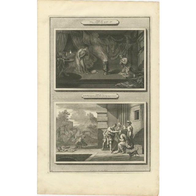 Baroque Pieter Mortier, Tobias Drives Out the Demon and Heals Tobit's Blindness, 1700, Engraving For Sale - Image 3 of 12