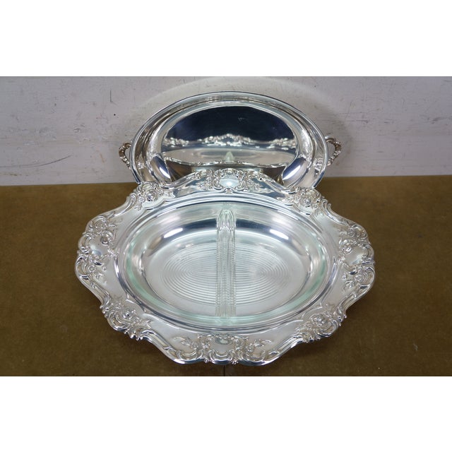 Mid 20th Century Vintage Silverplate Casserole Vegetable Serving Tureens Lidded Dishes W Inserts - 3pcs For Sale - Image 12 of 17