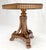 Wood Fine Hexagon Burl Wood Top Tripod Carved Scroll Base Rope Edge Center Table MINT For Sale - Image 7 of 17