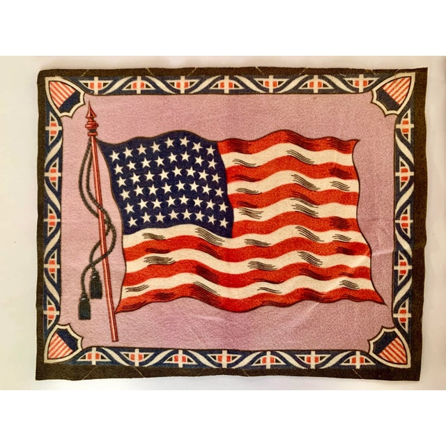 Textile Antique ‘Tobacciana’ Flannel American Flags/Textile Tobacco Premium Inserts- Set of 4 For Sale - Image 7 of 11