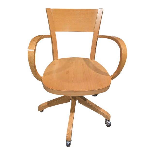 Bentwood Swivel Office Chair by Antonio Calligaris For Sale