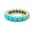 14k Gold Persian Turquoise Eternity Band With Diamond Accent, Size 7.5 For Sale - Image 4 of 7