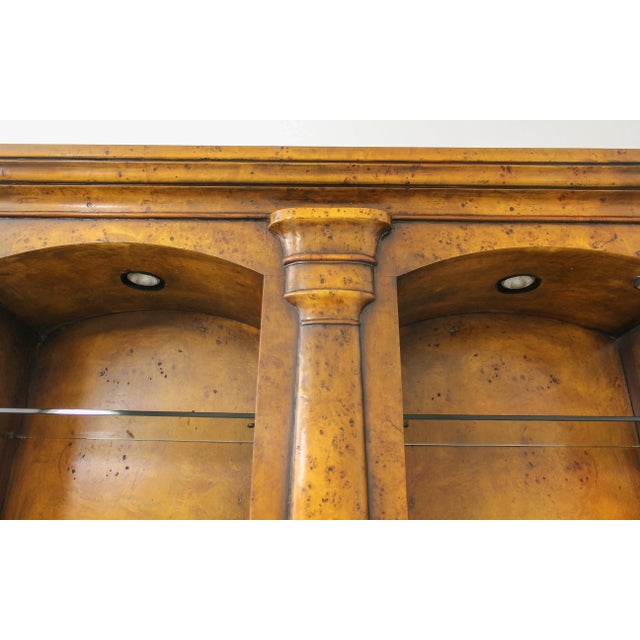2000 - 2009 Theodore Alexander Burl Walnut 2 Piece China Cabinet For Sale - Image 5 of 13