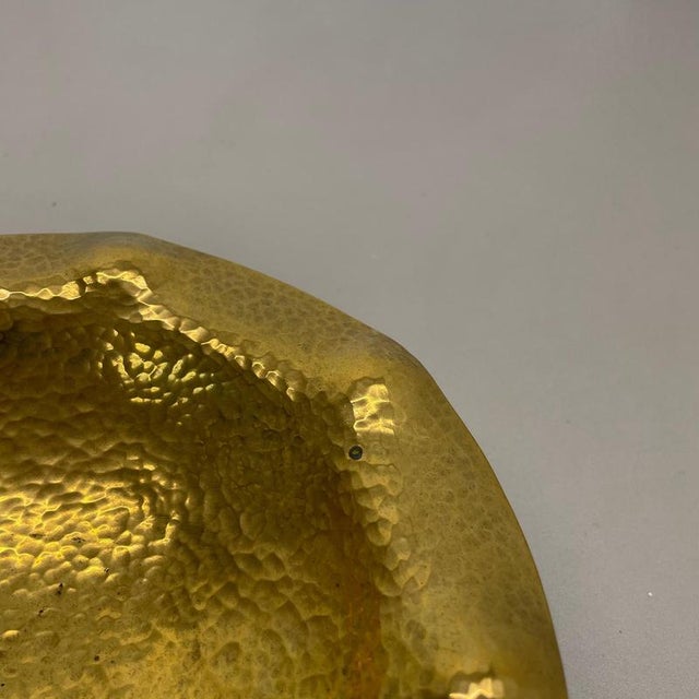Metal Vintage Brass Handmade Shell Plate, Austria, 1950s For Sale - Image 7 of 18