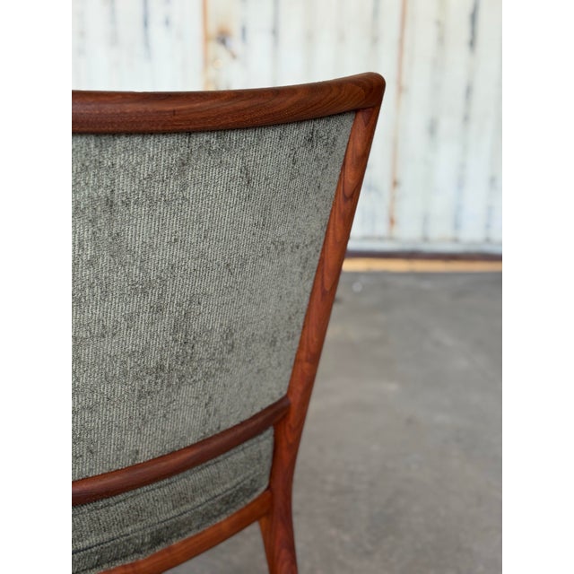 Olive 1960s Mid-Century Modern Sculpted Walnut Armchair For Sale - Image 8 of 11