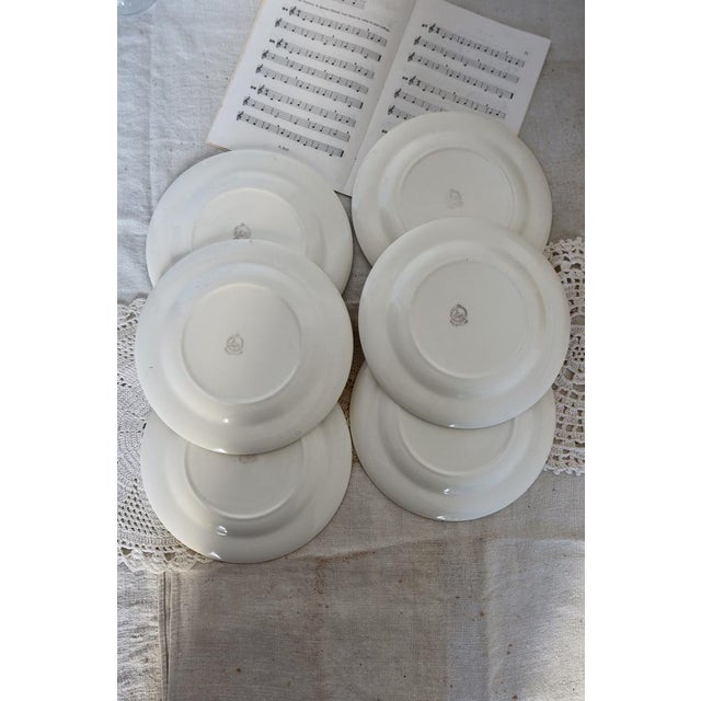 Pretty set of 6 earthenware dessert plates, Royal Sphinx Maastricht made in Holland. The delicate polychrome floral...